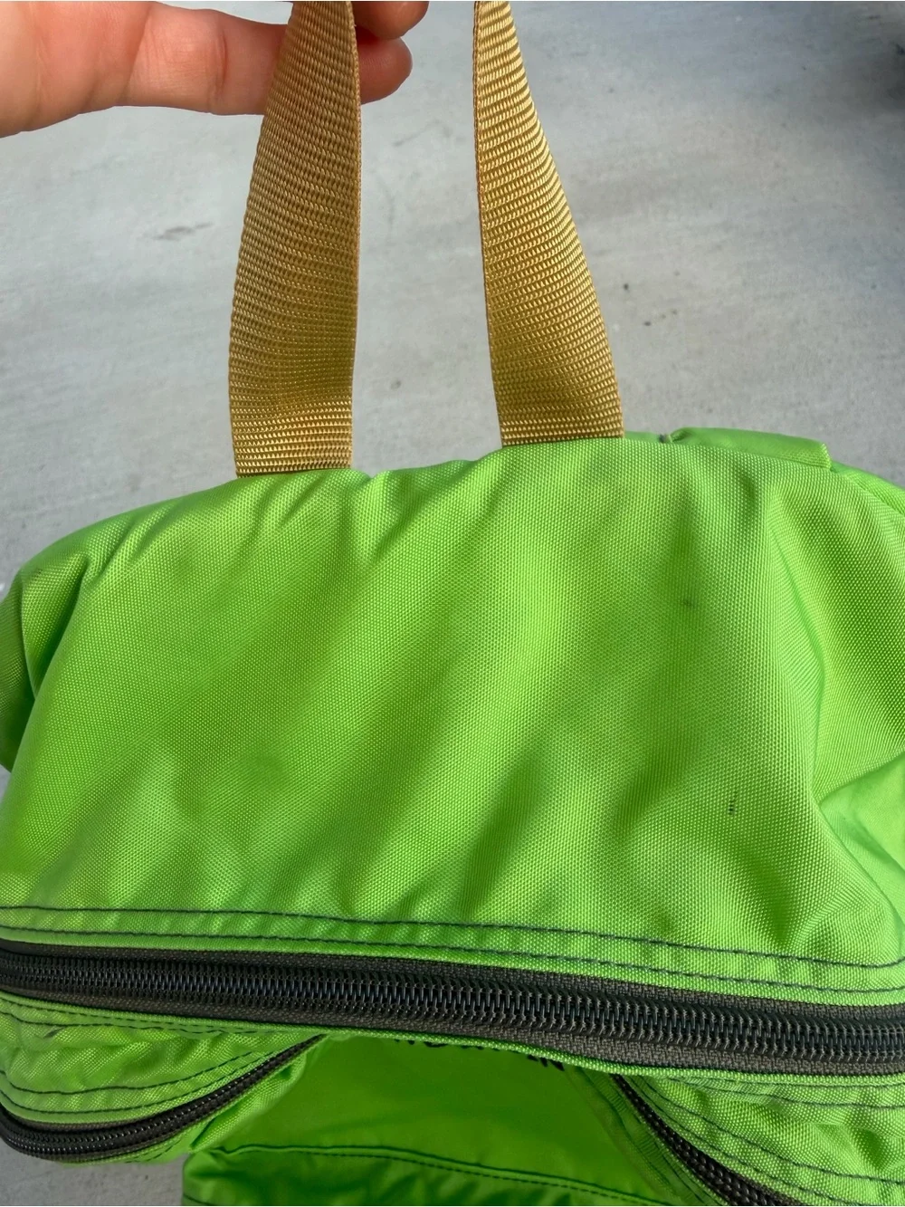 L.L.Bean Backpack Lime Green Reflective School Travel Daypack Tabarini 19”